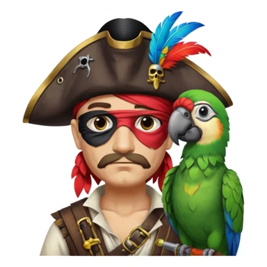 pirate and parrot sticker