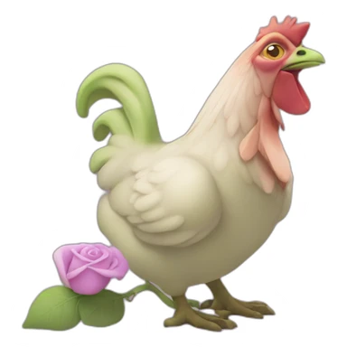 Shrek rose avec un poulet violet sticker