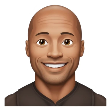Dwayne Johnson with dark brown hair sticker