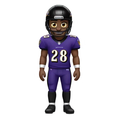Human wearing a Baltimore ravens uniform  sticker