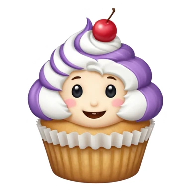 Un pequeño y adorable cupcake que ha cobrado vida, con un glaseado esponjoso que funciona como su "sombrero" o "pelo". Es la encarnación de la dulzura y la amabilidad. sticker