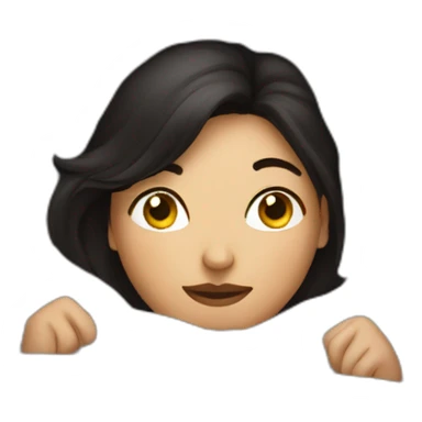 short dark haired woman in bed covered with duvet sticker