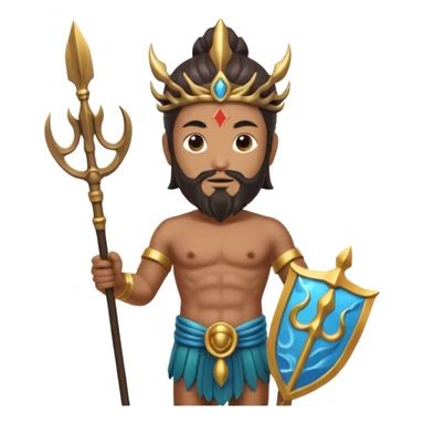 japanese god with Poseidon trident sticker