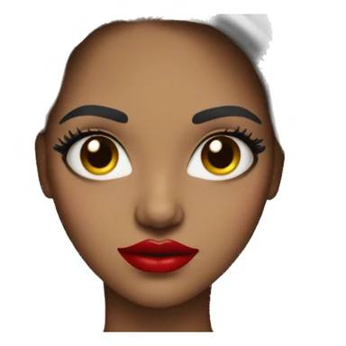 a woman with long eyelashes and bright red lipstick sticker