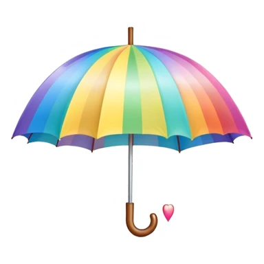 
pastel umbrella and rain in the form of rainbow hearts sticker