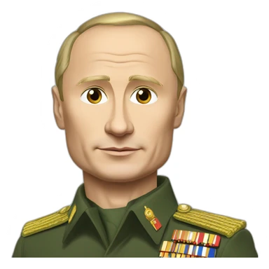 Vladimir Putin in military uniform sticker