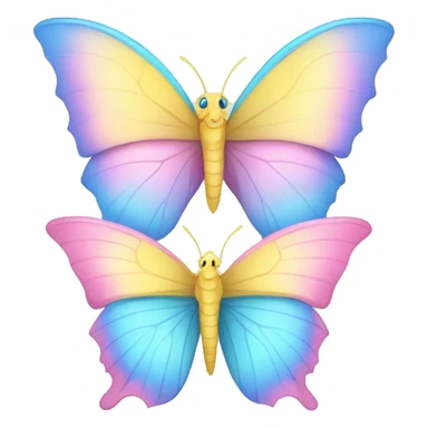 pink, blue and yellow pastel dragon female butterflies  sticker