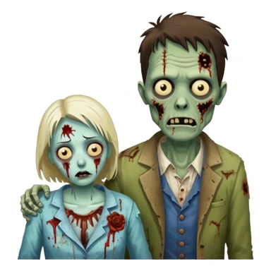 zombie husband wife sticker