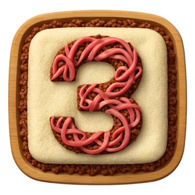number seven made of meat sticker