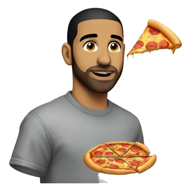 Drake eating a pizza sticker
