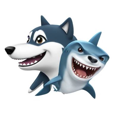 Husky and a shark sticker