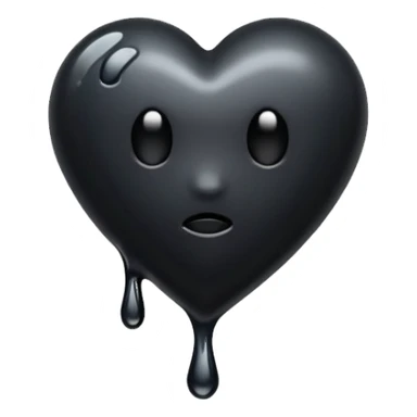 Black heart melting sticker