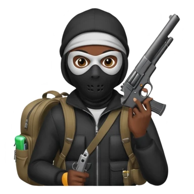 Chicago savage with skully mask on and backpack and big ass hand gun  sticker