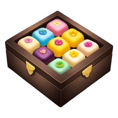 Dark wooden box of wagashi  sticker