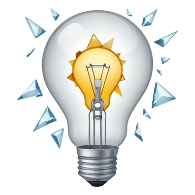 A light bulb broken in half is like a broken heart 💔 sticker