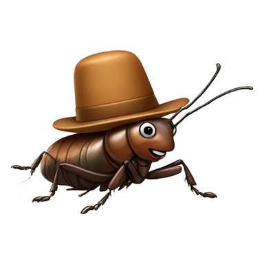 cockroach with a hat sticker