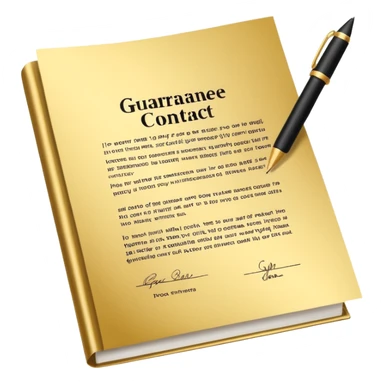 Professional safe guarantee contract golden paper signed sticker