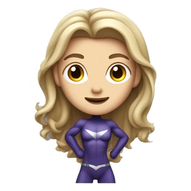 superhero lady standing with fair skin and long hair, full staning with legs visible sticker
