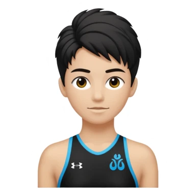 Un personnage qui a les cheveux noirs dans le côté et qui porte un maillot de l’om sticker