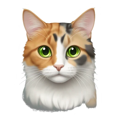 dilute orange and grey calico cat with green eyes sticker