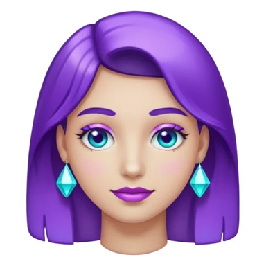 glitter purple and cian pin officer sticker