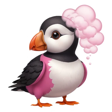 pink puffin steam blow steam sticker