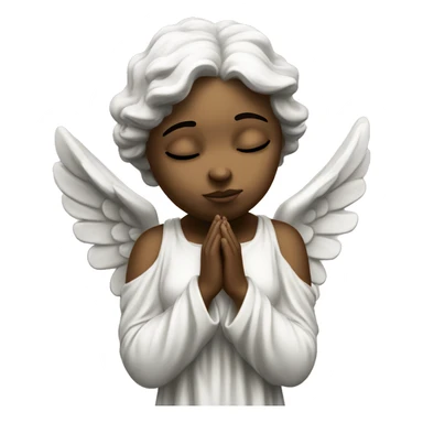 poetic statue of an angel closing her eyes shyly  sticker