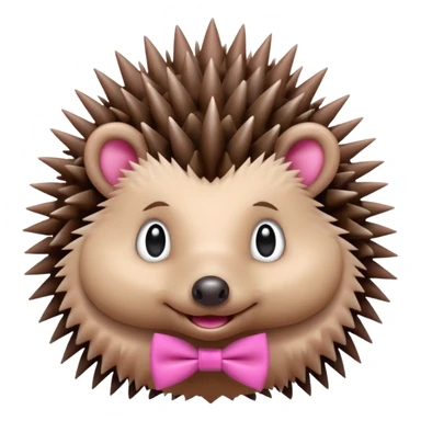 Hedgehog with a pink bowtie sticker