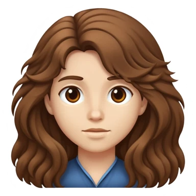 brown long puffy hair sticker