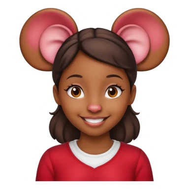 black girl with mouse ears sticker