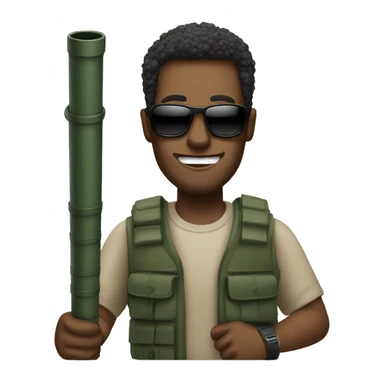man with bazooka and sunglasses sticker