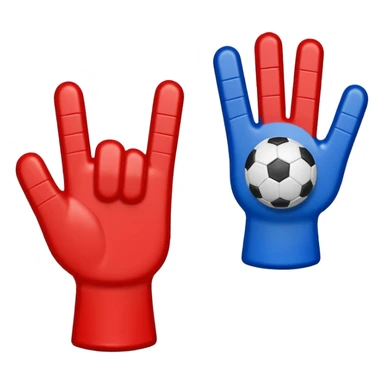 foam finger football blue (#00A3E0) and red (#F9423A) sticker