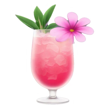 Cocktail with pink flowers sticker