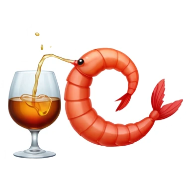 A SHRIMP DRINKING BURBON sticker