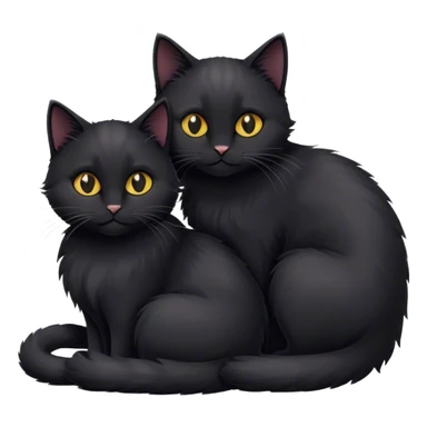 Black cat cuddling another black cat sticker