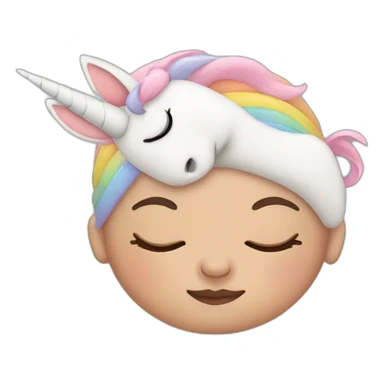 Sleeping Newborn with unicorn headband sticker
