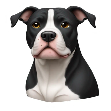 white and black pitbull  sticker