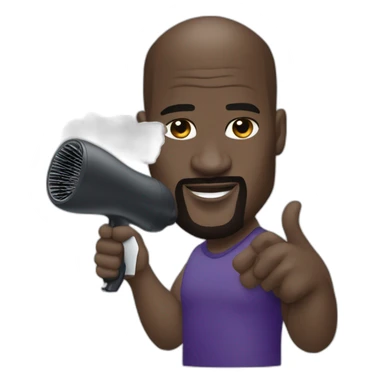 Shaquille o’neal with hairdryer sticker