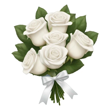 White rose bouquet with velvety ribbon sticker