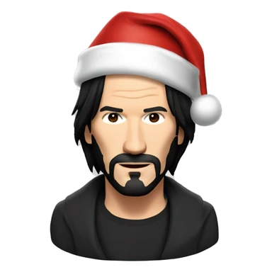 Keanu Reeves with santa hat sticker