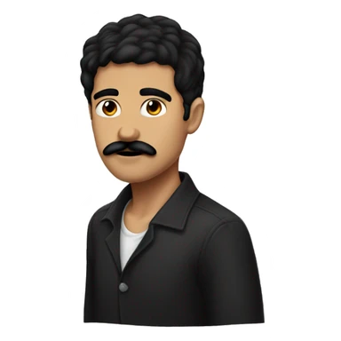 black haired mustached meme boy sticker