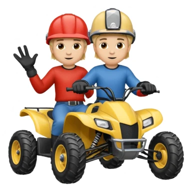 Can you make 2 blonde boys kids riding four wheelers sticker