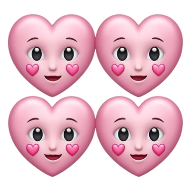 Generate luxe silk satin look emoji sets about love at first sight using baby pink and white colour.  sticker