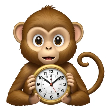 Emoji de mono diciendo tenes hora? sticker