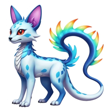 Neon Vibrant Pulsating Trail-glowing Chromatic Trico-Serval-Absol-Salamence-Silvally-Dragon-Snake-fusion-hybrid sticker