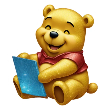 Winnie the Pooh with glitter  sticker