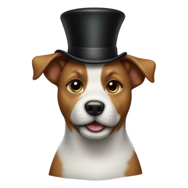 Dog wearing a top hat  sticker