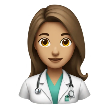 a medical student 20 years old girl student tan skin, brown hair sticker