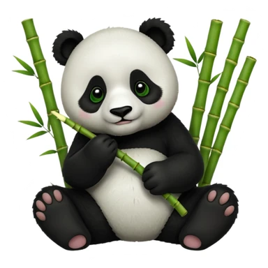 Panda eating bamboo sticker