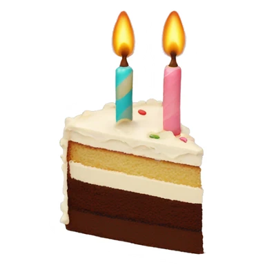 Half eaten birthday cake sticker